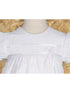 Baby Girls White Poly Cotton Tricot Overlay Bonnet Christening Dress Gown 0-12M - SophiasStyle.com